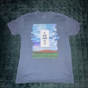 Coachella Short Sleeve Graphic Tee Shirt Large (L) Blue Music Festival